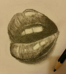 lipgloss pencil sketch