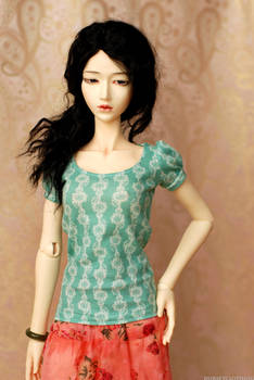 Mint Daisy Stripe