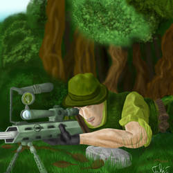 Sniper in forrest