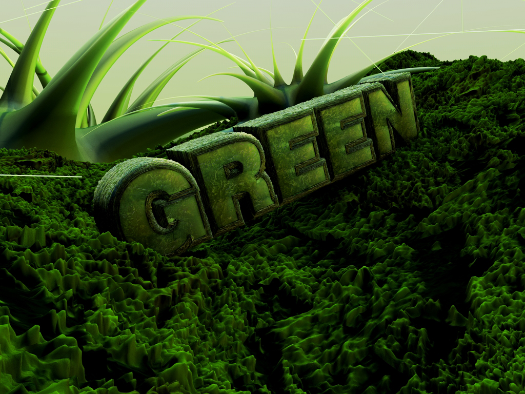 C4D - 'Green' typography