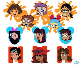 Cartoon Girls Portraits