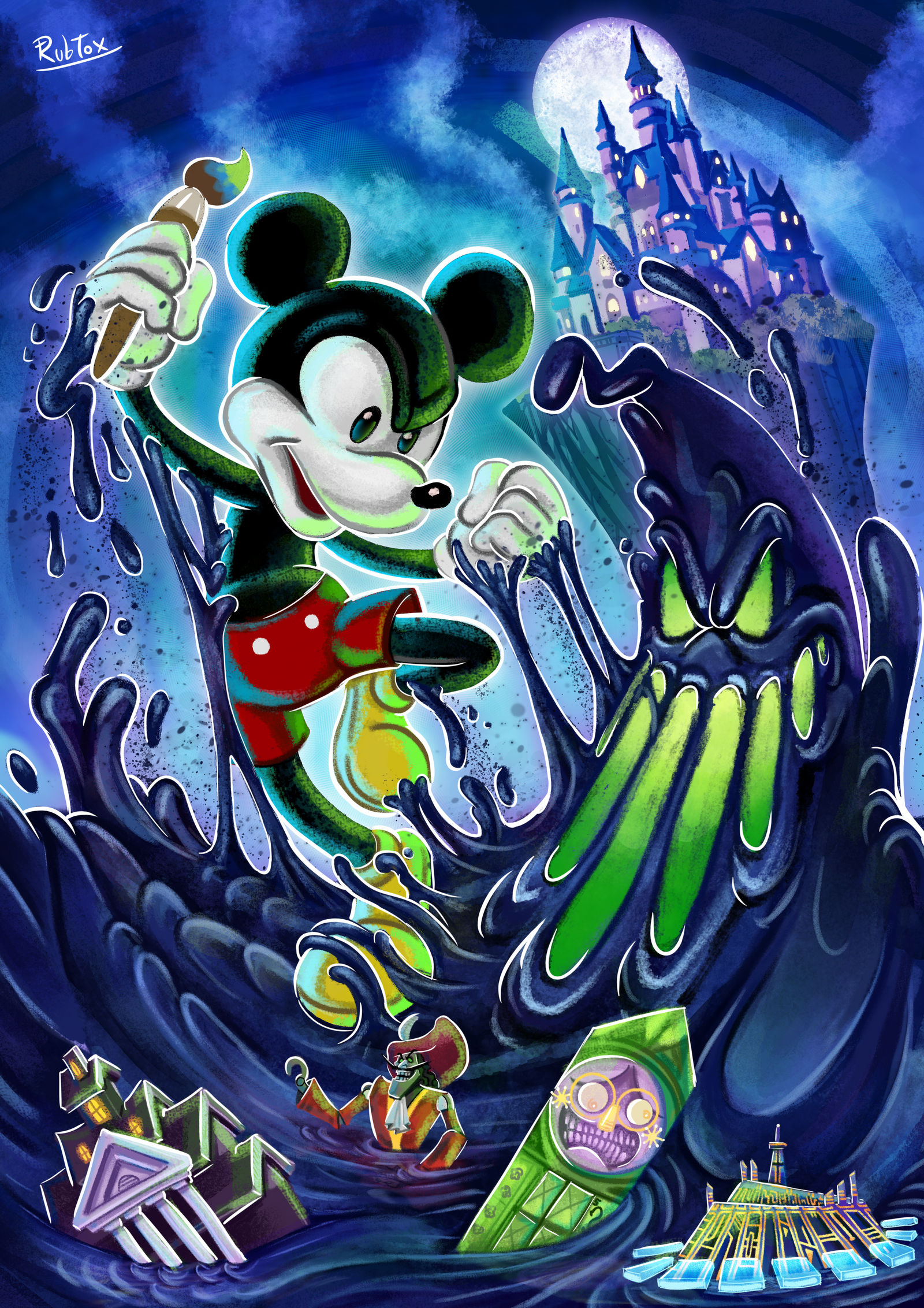 Epic Mickey vs Blot by rubtox on DeviantArt