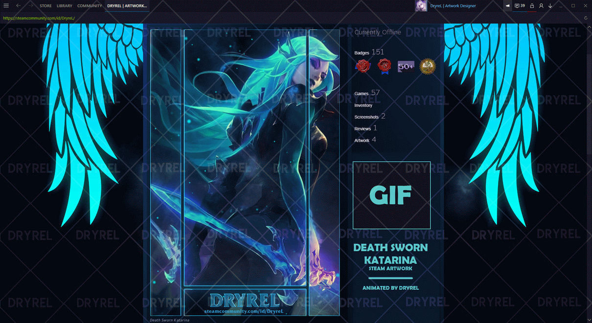 Death Sworn Katarina | Animated Steam Artwork by DryreL on DeviantArt