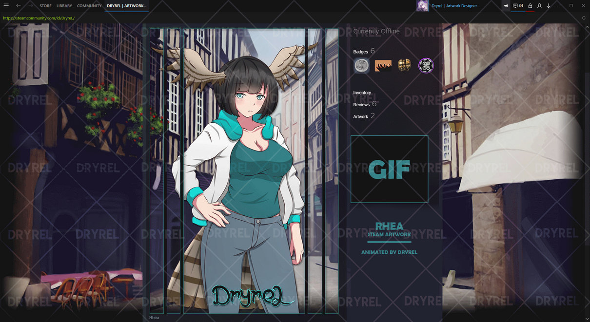 Rhea (Anime Girl) | Animated Steam Artwork by DryreL on DeviantArt