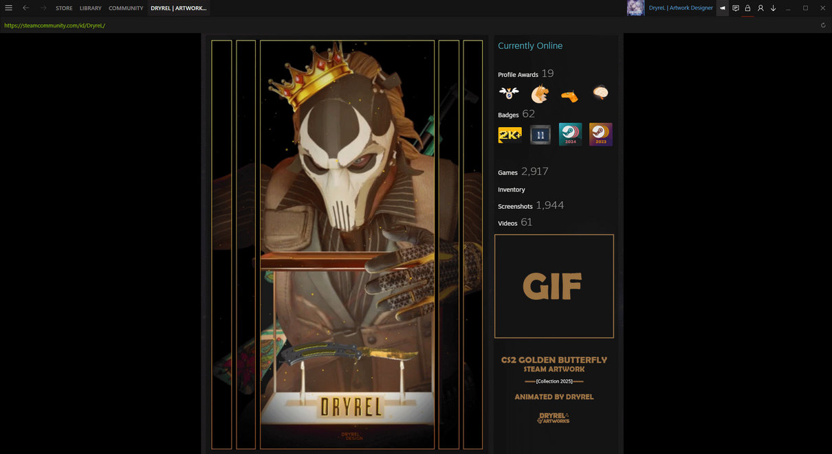 Butterfly Sticker Cs2 CS2 Golden Butterfly | Animated Steam Artwork by DryreL on DeviantArt