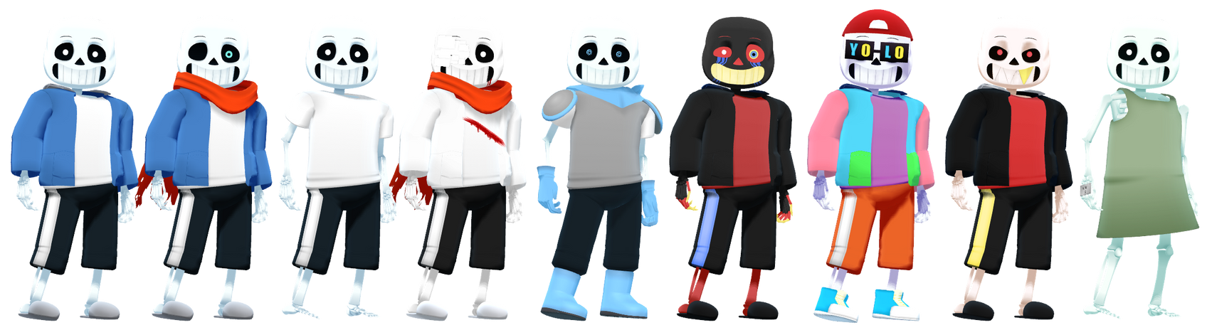 Sans models done by MagicalPouchOfMagic on DeviantArt