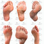References for drawing women's feet SET No. 1