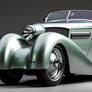Silver green sports car