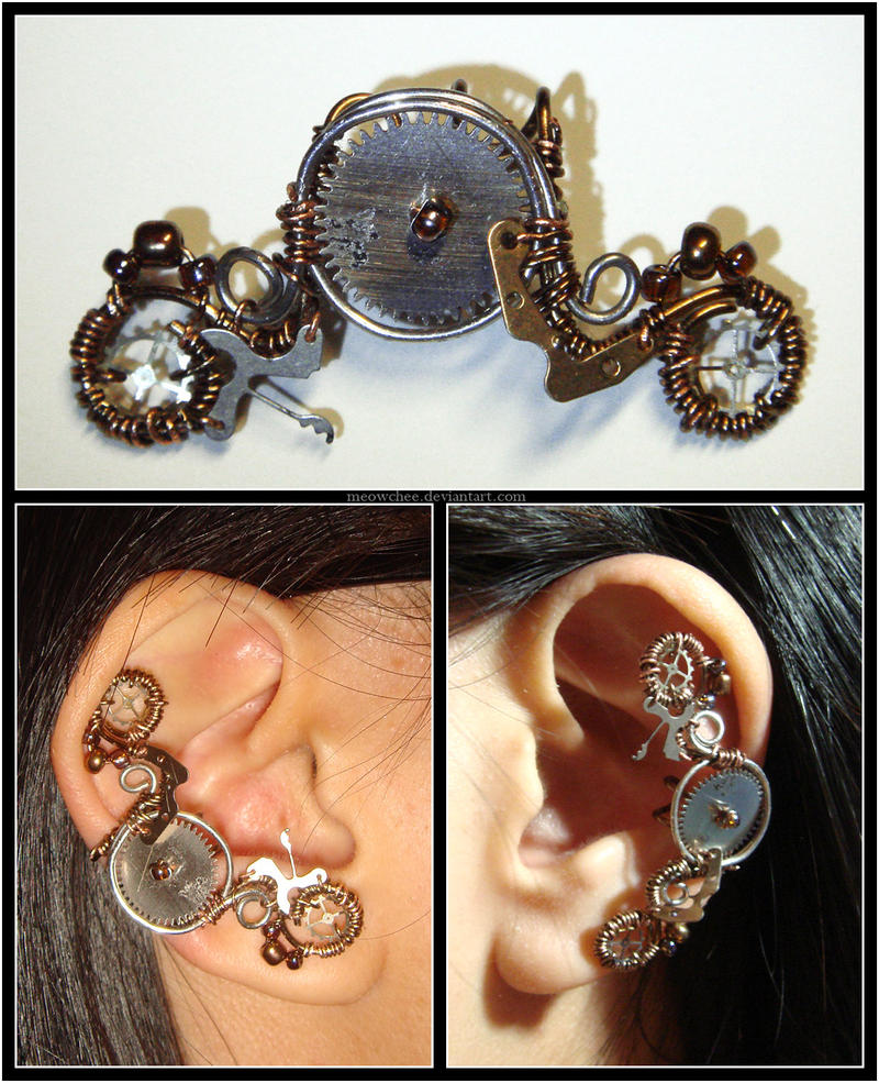 Steampunk Big Gear ear cuff