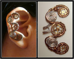 Steampunk Curly ear cuff