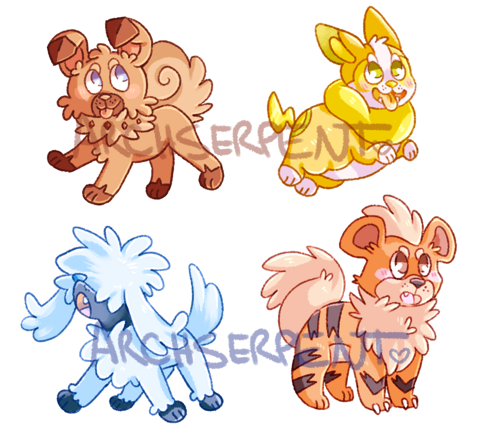 Pokemon Puppies (Stickers Available!)