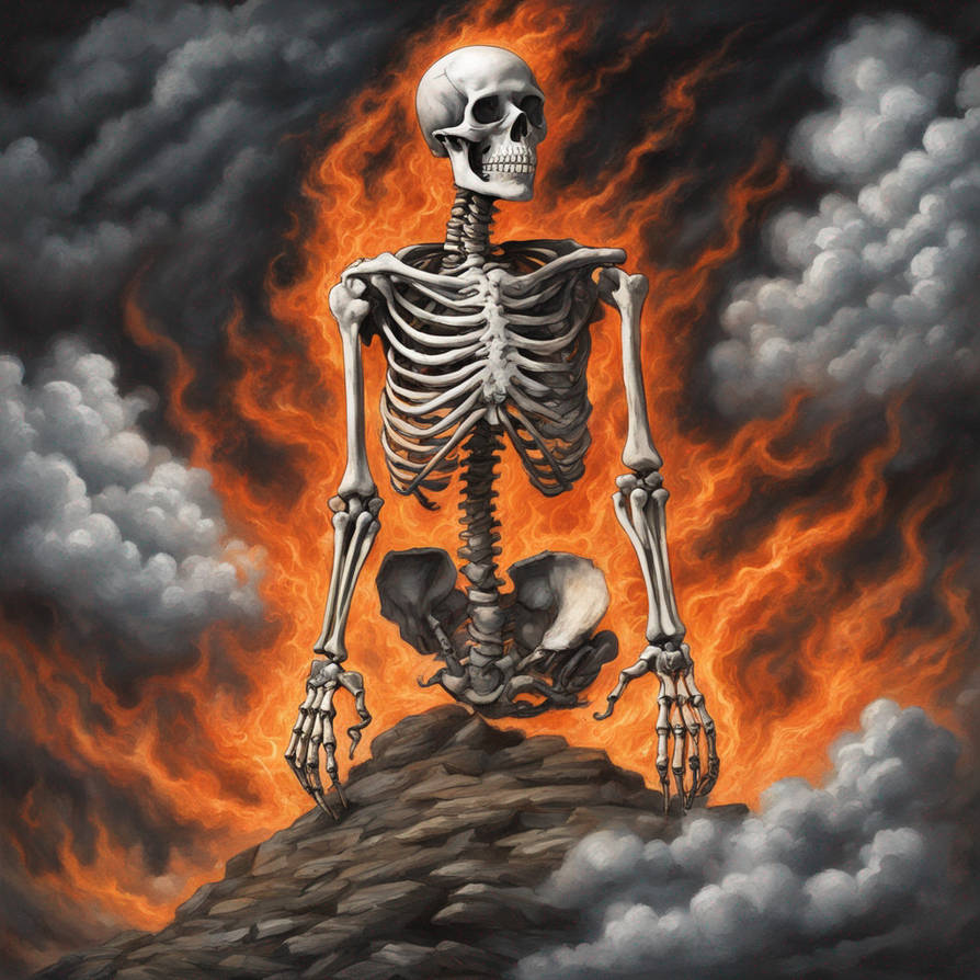 Skeleton Getting Angry Skeleton, fire, pain, anger, fear, clouds, high dr by Ramonewash on ...