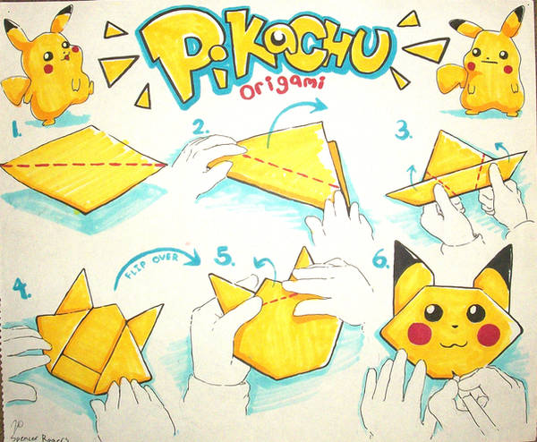 Easy Origami Pikachu by TOYspence