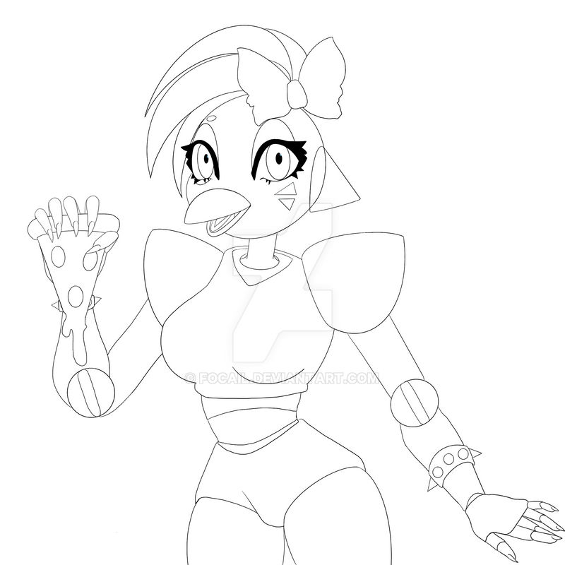 Glamrock Chica Coloring Sheet by Focail on DeviantArt