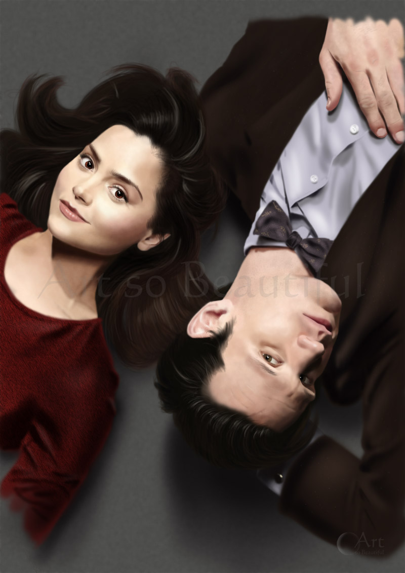 A Painting of the Doctor and Clara Oswin Oswald