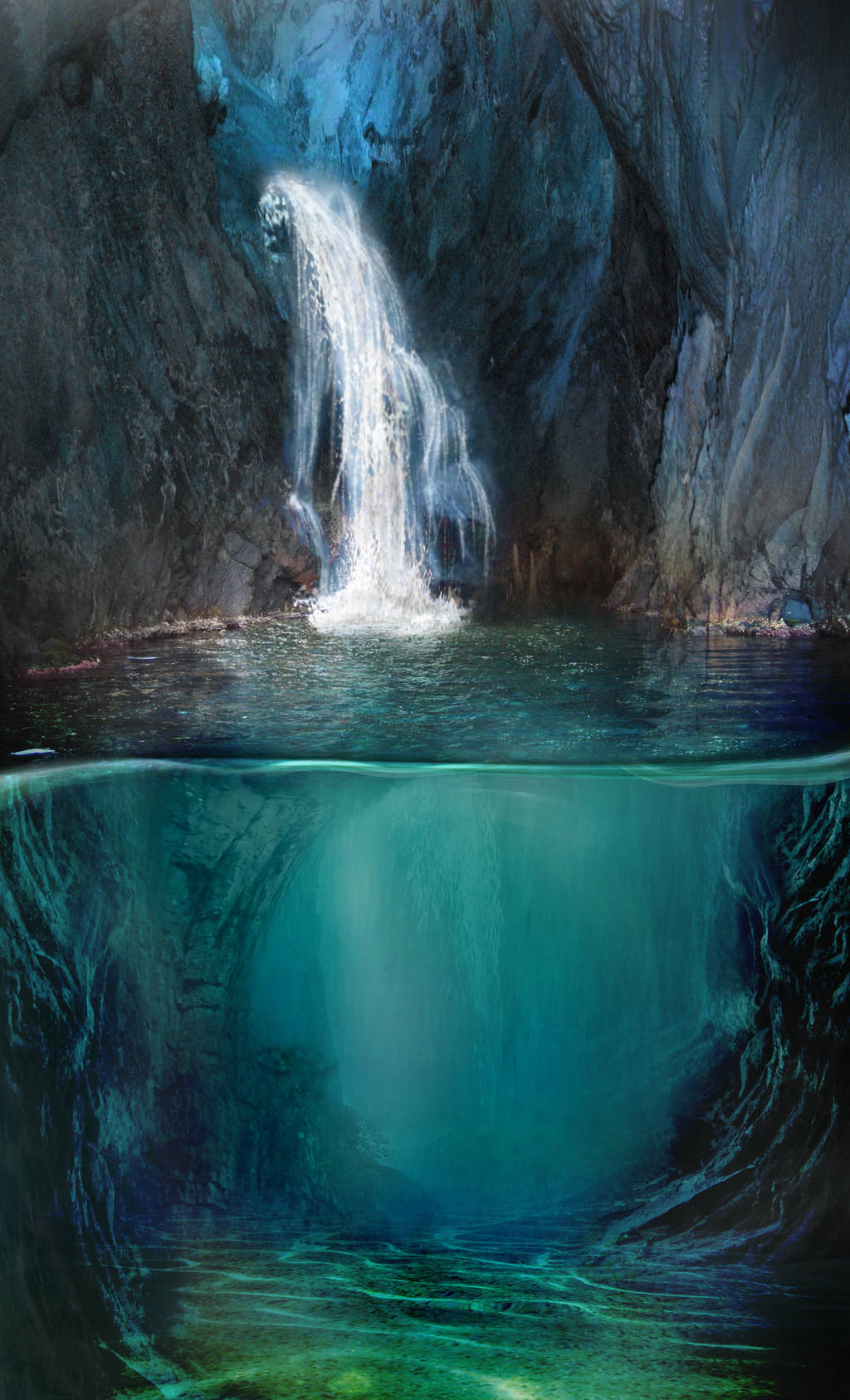 886 Flooded Cavern by Tigers-stock