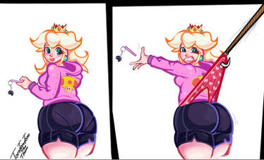 Princess Peach wedgie