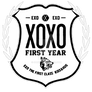XOXO FIRST YEAR LOGO WHITE