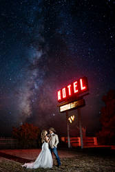 Marathon Motel and the MIlky Way Wedding Portrait