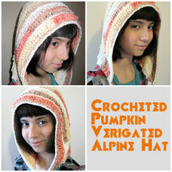 Crocheted Pumpkin Verigated Alpine Hat