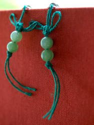 Good Luck Knot Earrings w/ Aventurine Beads