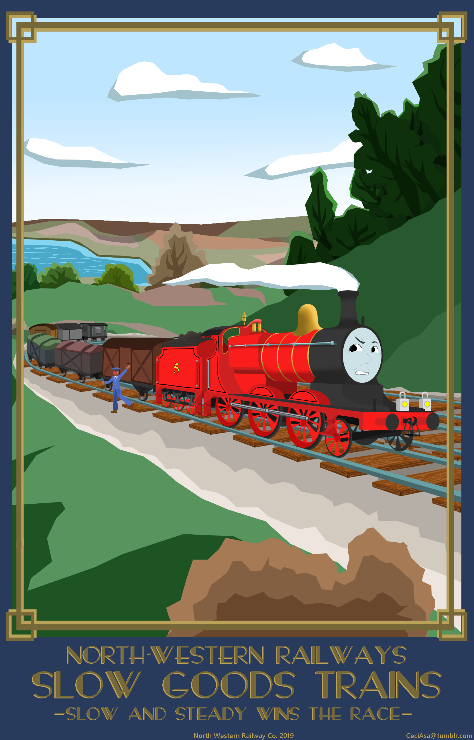 TTTE NWR - Slow Goods Trains (Art Deco Poster) by Clockworknitro on ...