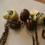 Green Mugs with Coffee Beans -closeup-