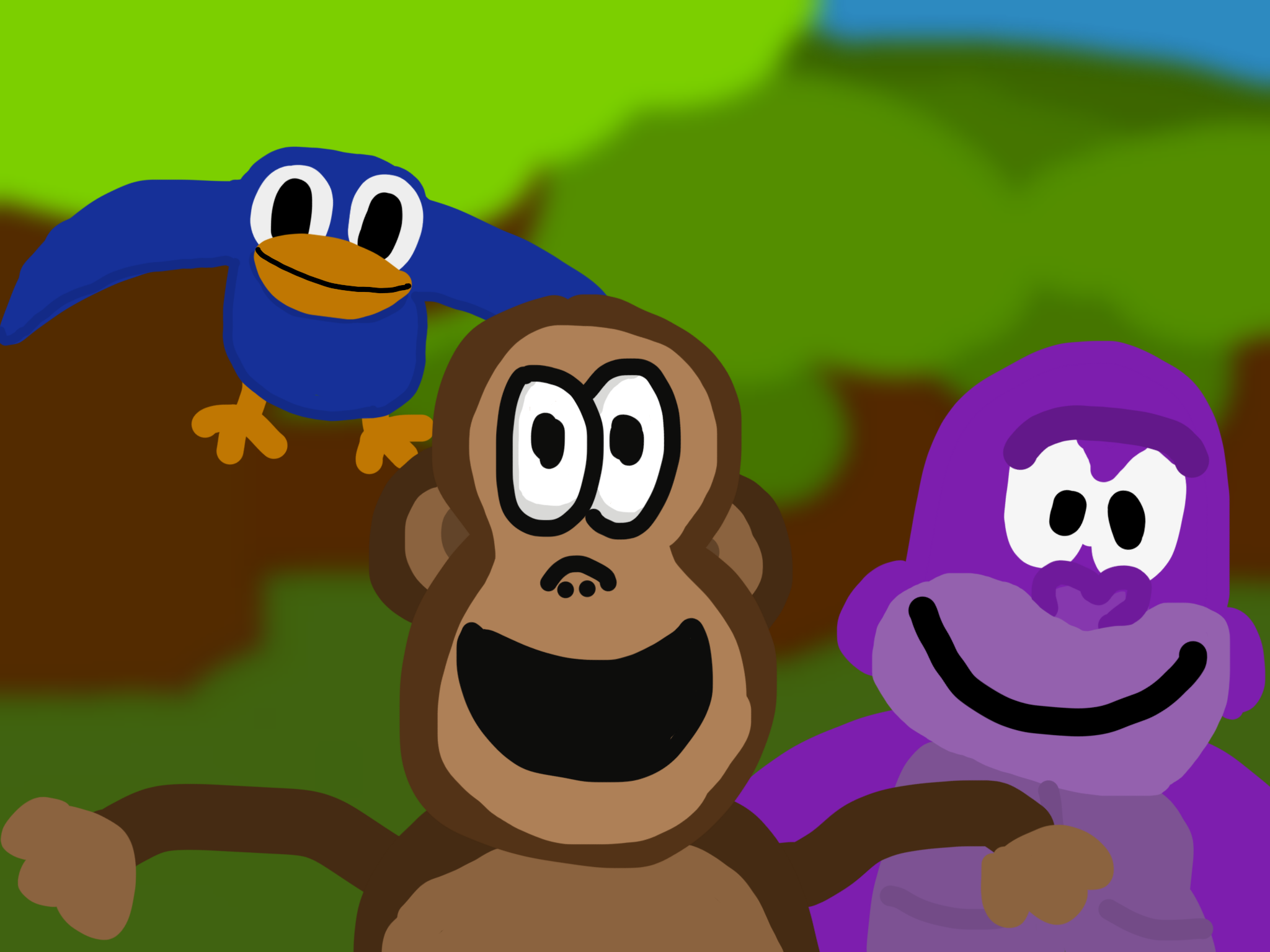 The Monkey and His Friends by WaffleWinners on DeviantArt
