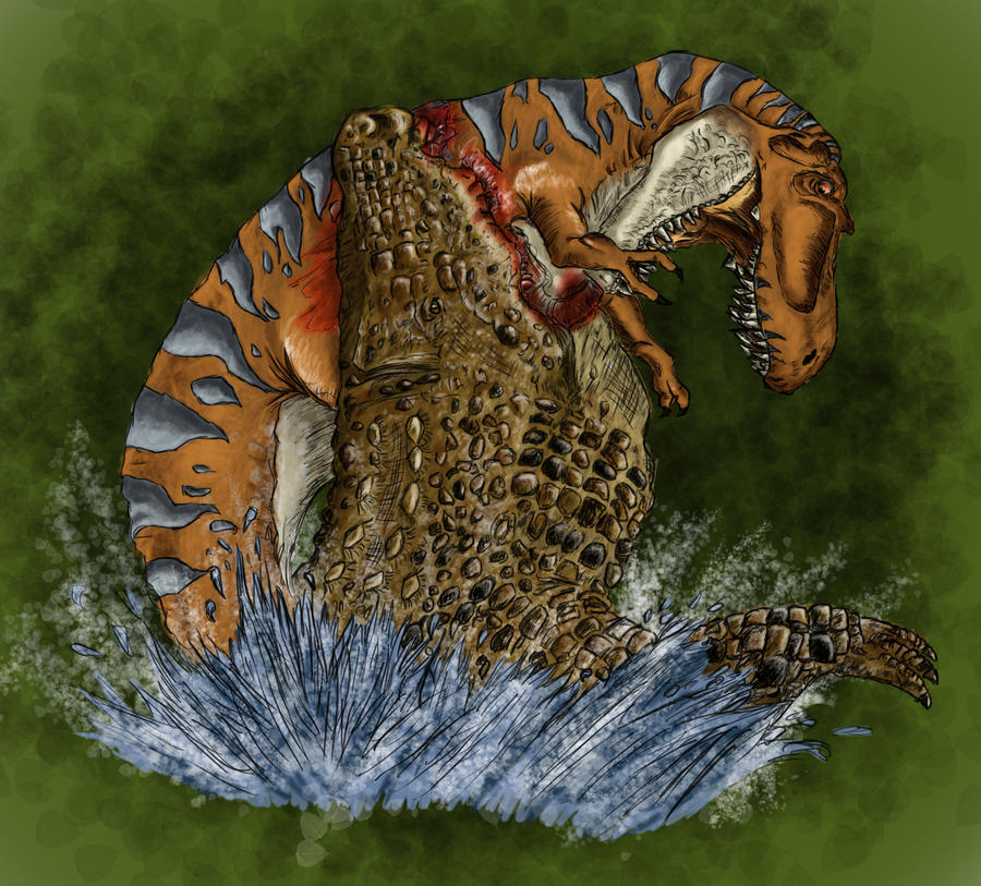 Albertosaurus vs Deinosuchus by epolice on DeviantArt