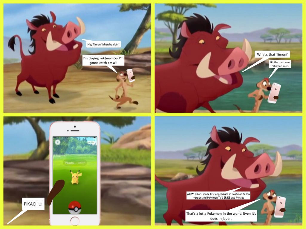 Pokemon Go with Timon and Pumbaa by HakunaMatata15 on DeviantArt