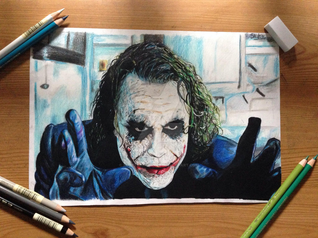 Heath ledger joker : colour pencil drawing