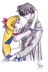 Sailor Moon and Tuxedo Kamen