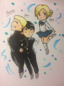 Annie, Bertholdt, and Reiner 