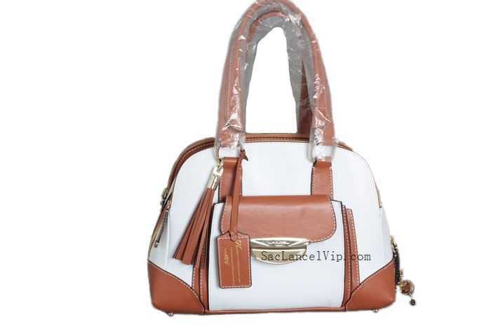 Lancel Adjani Sacs A Main Blanc Brun-Collections