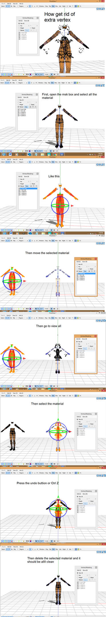 Deleting Extra Vertexes PMX Editor Tutorial