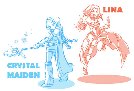 DOTA 2 - CrystalMaiden+Lina