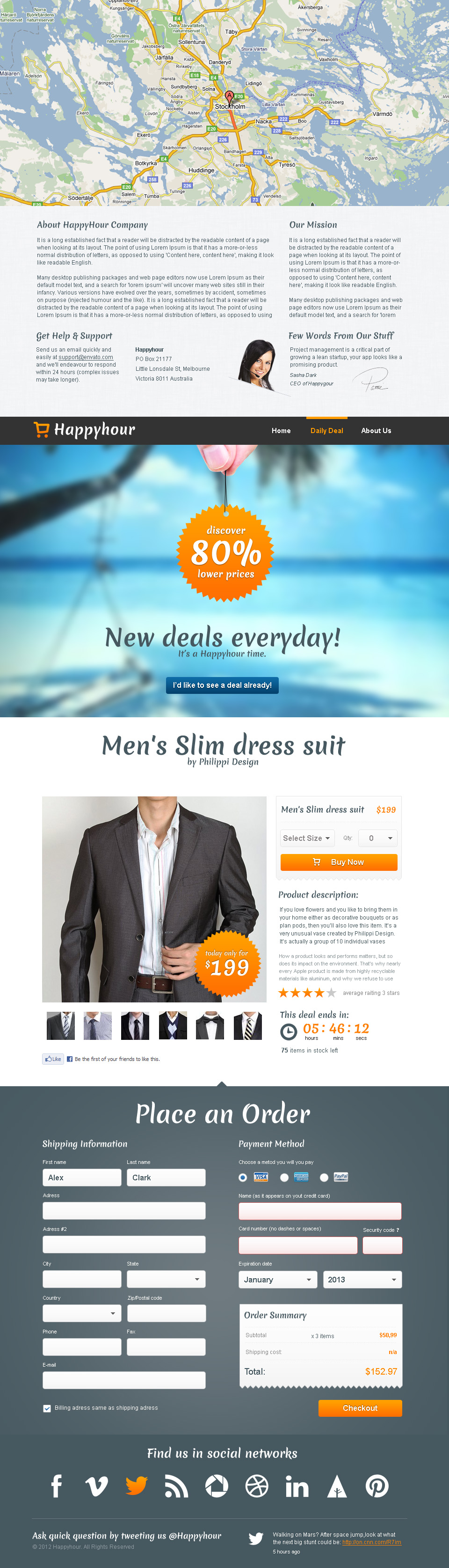 HappyHour - One Page Shopping / Product Template