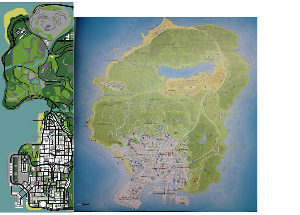 My Map Comparison Of Gta Sa And 5 By Sonico9000 On Deviantart My Map Comparison Of Gta Sa And 5 By Sonico9000 On Deviantart
