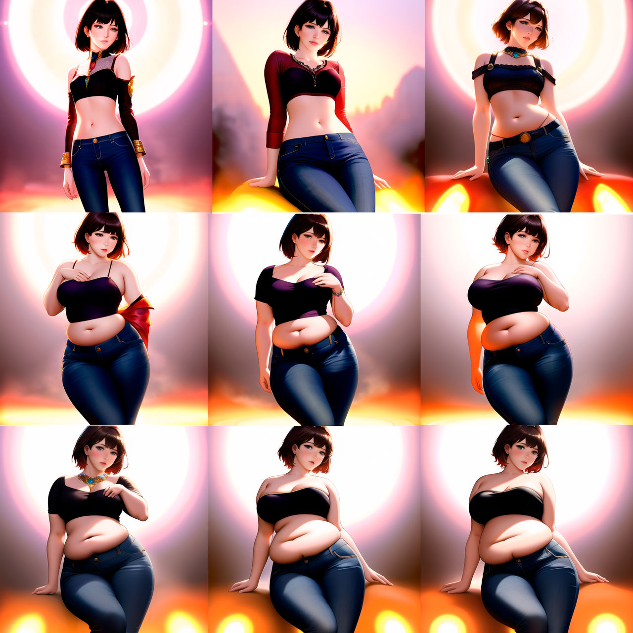 Brunette girl weight gain sequence 3 by evadeit on DeviantArt