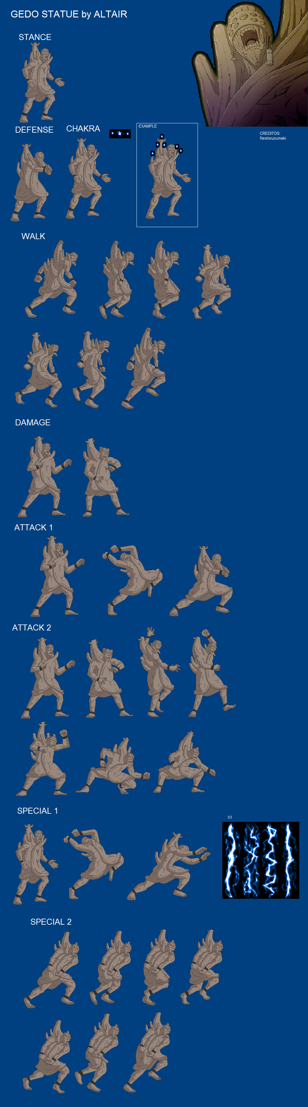 Statue Sprite GEDO STATUE sprite sheet by ALTAIR by altairframemaker on DeviantArt