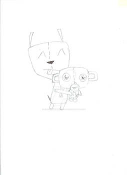 GIR and Monkey Lineart