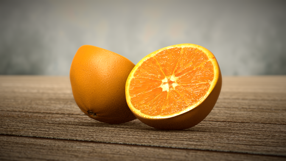 One Orange in a half