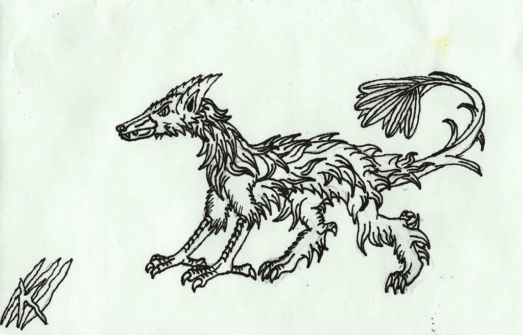 Bestiary: Alphyn Lineart by Kerian-halcyon on DeviantArt