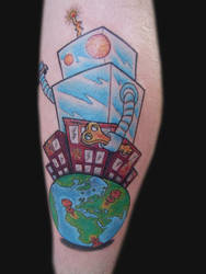 Robot Destruction Tattoo (Colour)