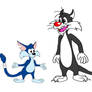 Mentor and Student- Sylvester the Cat and Furrball