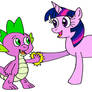 Twilight Sparkle and Spike High Four and Hoof