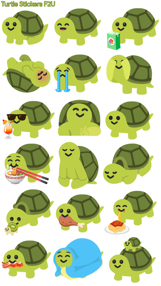 (F2U) Turtle Emoji Stickers Set by StopMePpl on DeviantArt