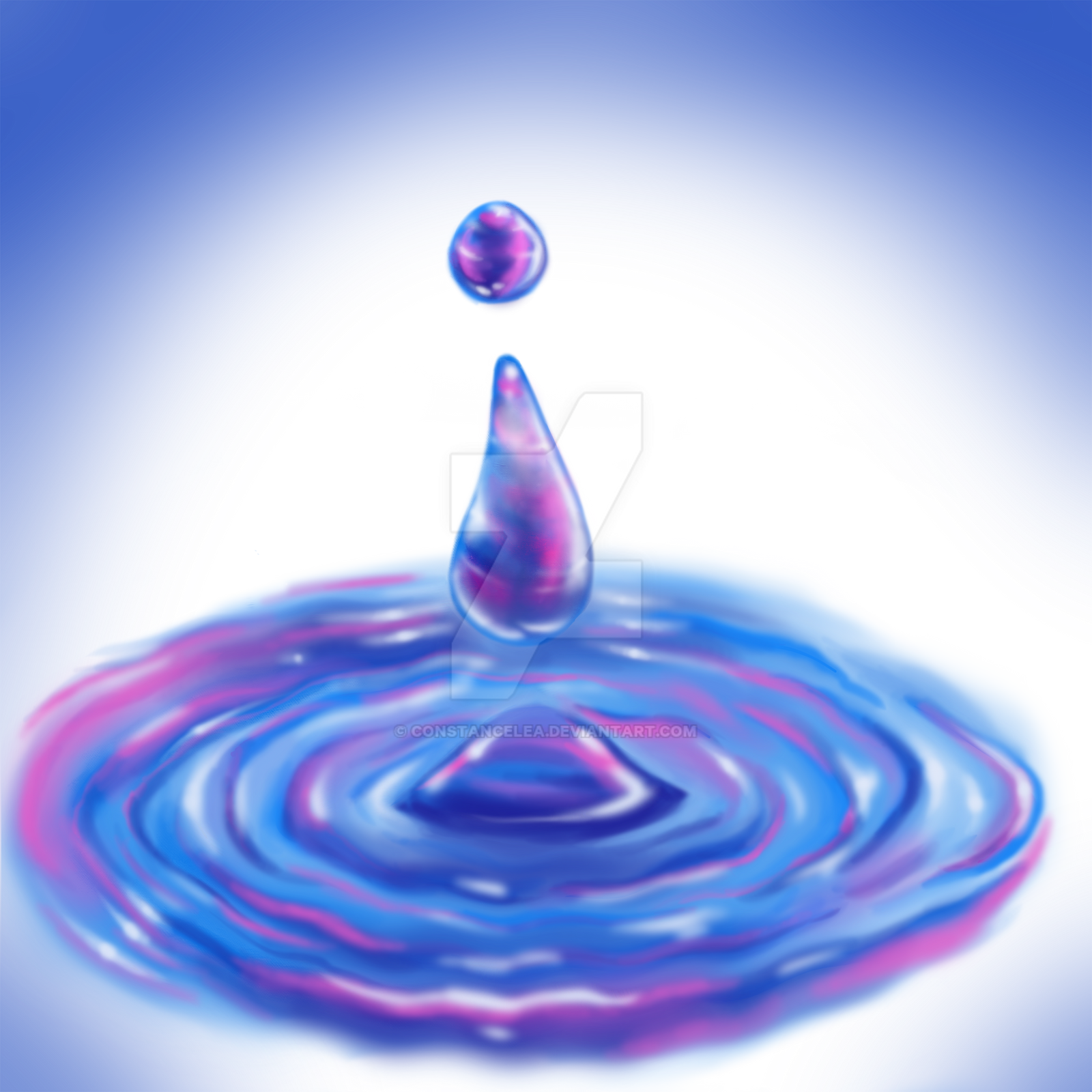 Colored waterdrop