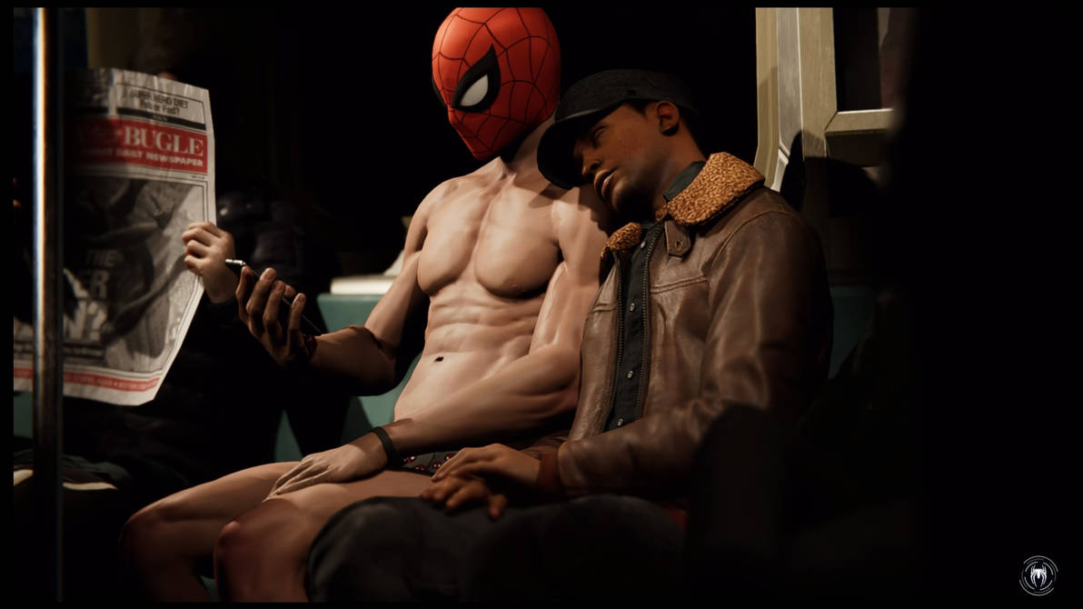 Spiderman Is His Undies While Guy Sleeping by jamieearlsblues on