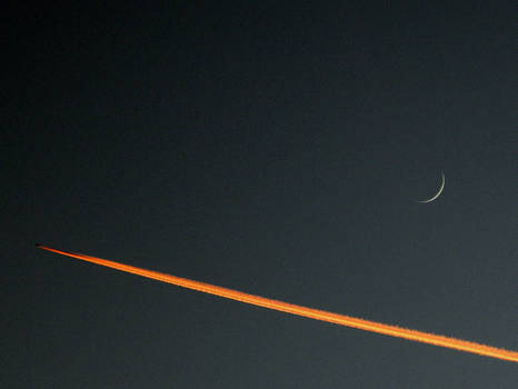 crescent and contrail